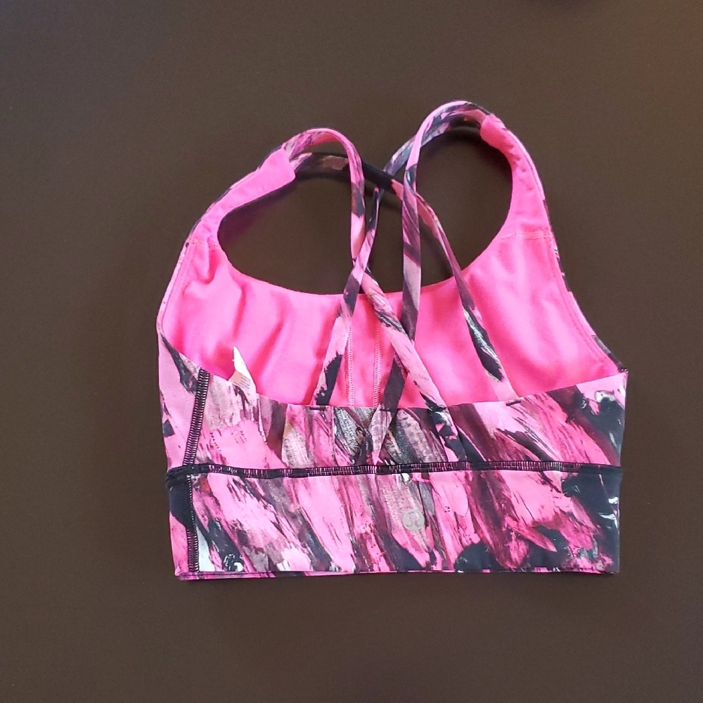 lululemon athletica Pink and Black Patterned Sports Bra - Picture 2 of 4